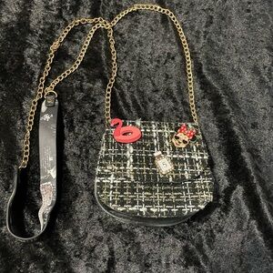Tweed Mini Crossbody Black Chain Minnie Flamingo Five